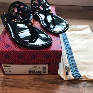Tory Burch Miller Black Patent Leather sandal